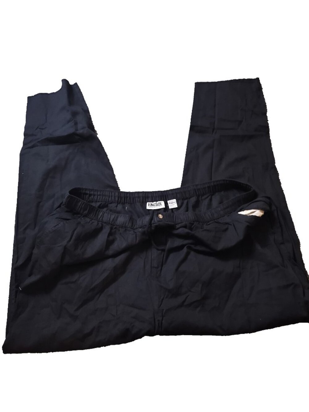 KingSize Pants Mens 4XL x 38 Big Black Khaki Chino Cotton Flat Front Knockaround